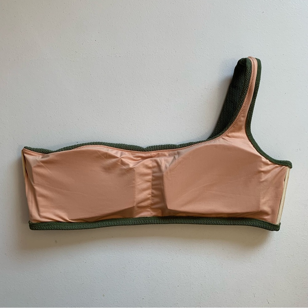 J Crew Size 2X Green Textured One Shoulder Bikini Top Swimwear NWT - Picture 9 of 17